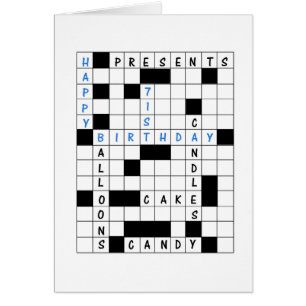 71:a födelsedagen, Crossword Puzzle Hälsningskort
