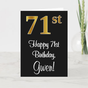 71:a födelsedagen ~ Elegant Luxurious Faux Guld Ti Kort