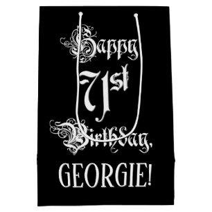 71:a födelsedagen: Finare, Elegant, skript + eget 