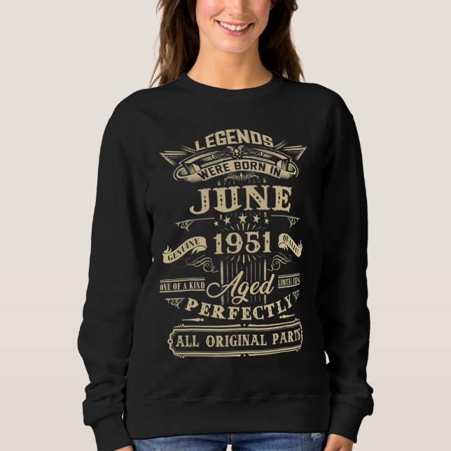 71:a födelsedagen för raserna juni 1951 71 år t shirt (Framsida)