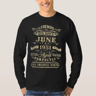 71:a födelsedagen för raserna juni 1951 71 år t shirt