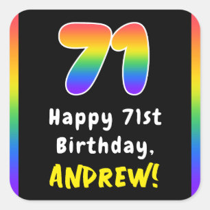 71:a födelsedagen: Rainbow Spectrum nr 71, Anpassa Fyrkantigt Klistermärke