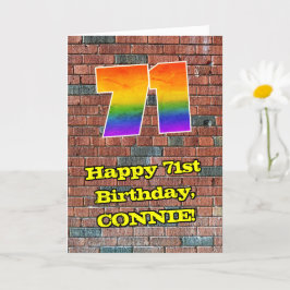 71:a födelsedagen: Roligt Graffiti-Inspired Rainbo Kort