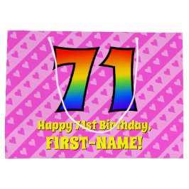 71:a födelsedagen: Rosa Rand & Hearts, regnbåge nr