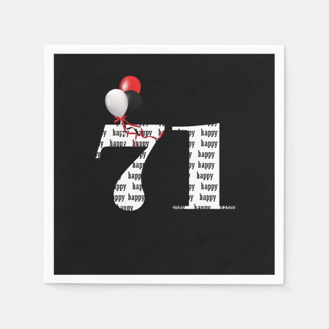 71:a Födelsedagsfestens ballonger Pappersservett (Framsidan)