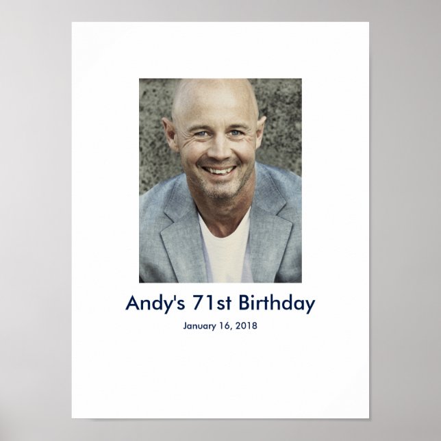 71:a födelsedagsfotot anpassningsbar Logga in Part Poster (Framsidan)