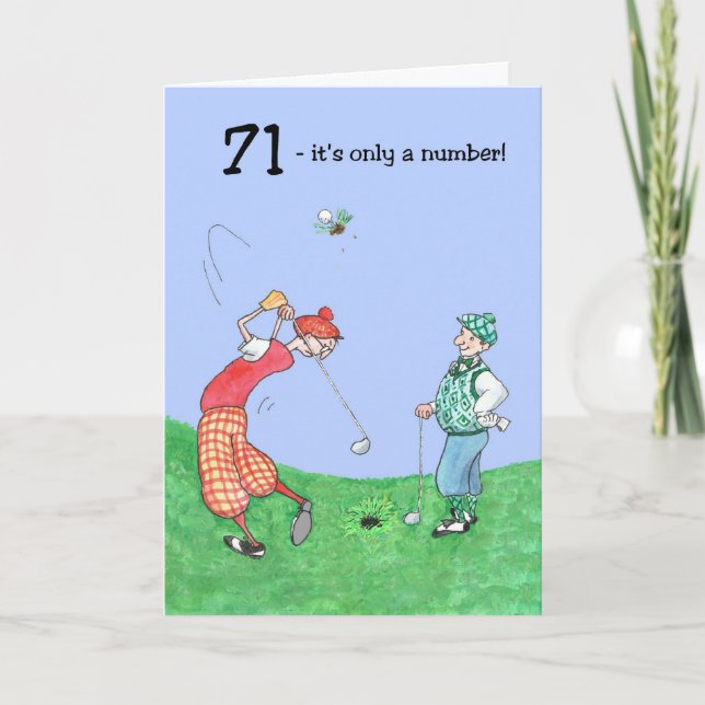 71:a födelsedagskortet för en Golfer Kort (Framsida)
