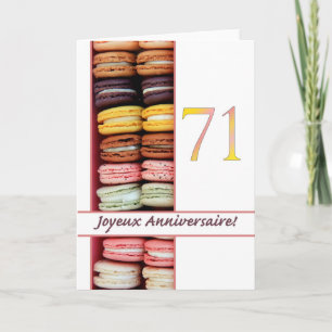 71:a Franskens födelsedag: Macaron-Joyeux Annivers Kort