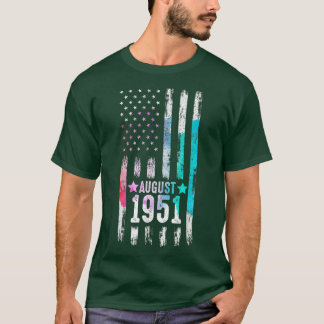 71 Ålder, augusti 1951 Amerikansk Flagga 71:e föde T Shirt
