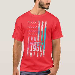 71 Ålder, augusti 1951 Amerikansk Flagga 71:e föde T Shirt