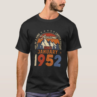 71 Ålder Födelsedag Fantastisk sedan januari 1952  T Shirt