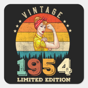 71 Ålderdag 1953 Vintage 71:a födelsedagen Kvinnor Fyrkantigt Klistermärke