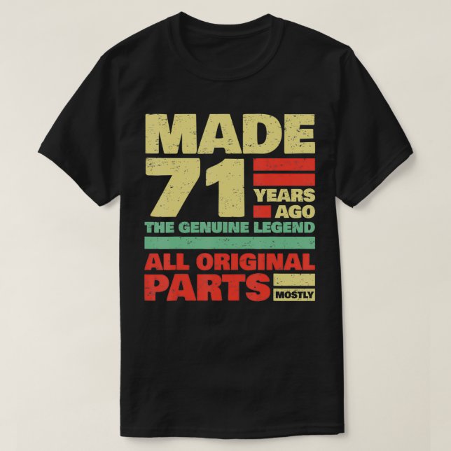 71 år gammal 71:a födelsedagen t shirt (Design framsida)