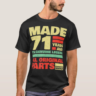 71 år gammal 71:a födelsedagen t shirt