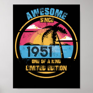 71 år gammal Fantastisk sedan 1951 71:a födelsedag Poster