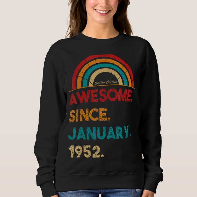 71 år gammal Fantastisk sedan januari 1952 71:a fö T Shirt (Framsida)
