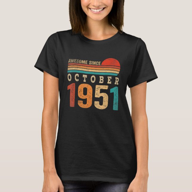 71 år gammal Fantastisk sedan oktober 1951 71:a fö T Shirt (Framsida)