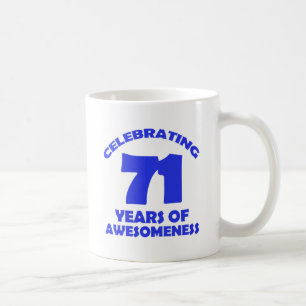 71 år gammala födelsedagdesigner kaffemugg