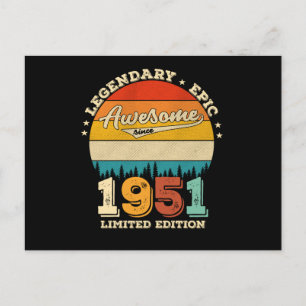 71-årig Fantastisk sedan 1951 71:a födelsedagspres Vykort
