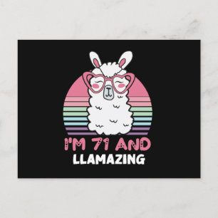 71-års födelsedag Llamazing Lama 71 år gammal föde Vykort