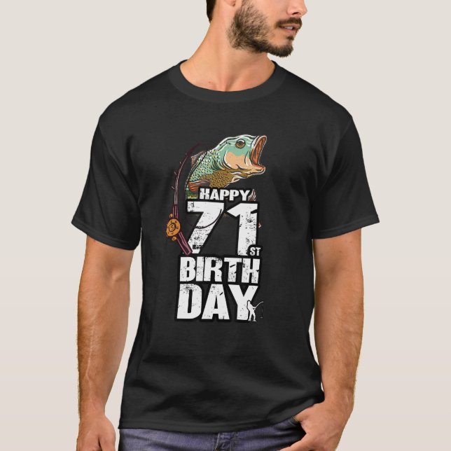 71 ÅRS Gammal Fiskare Angler 71:a Birthda T Shirt (Framsida)