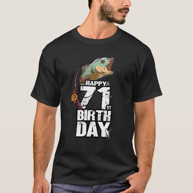 71 ÅRS Gammal Fiskare Angler 71:a Birthda T Shirt (Framsida)