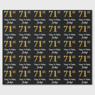 71-årsdag: Elegant Lyxig Falsk Guldlook # Presentpapper