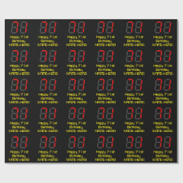 71-årsdag: Röd digital klockstil "71" + Namn Presentpapper