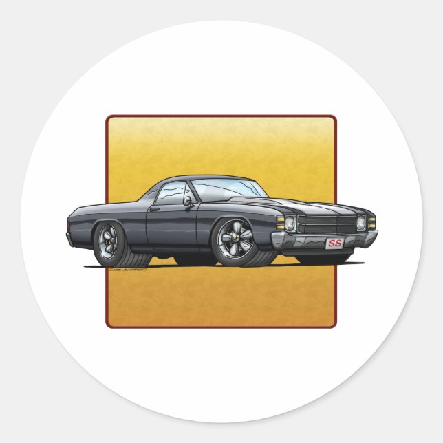 71 El Camino Runt Klistermärke (Framsida)