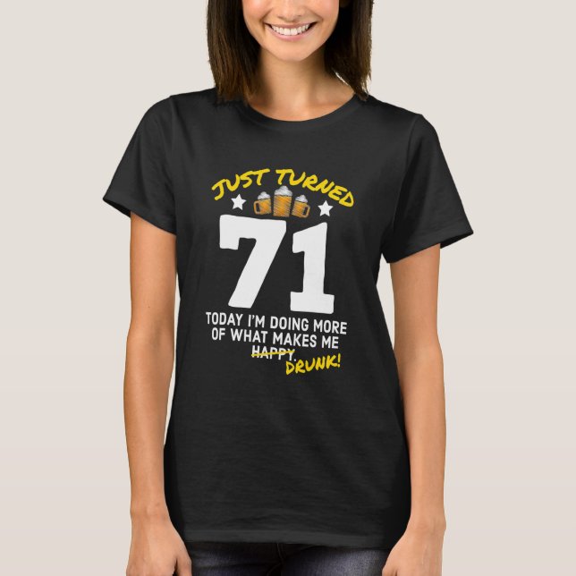 71 Öl drack 71:a födelsedagsryttaren G T Shirt (Framsida)