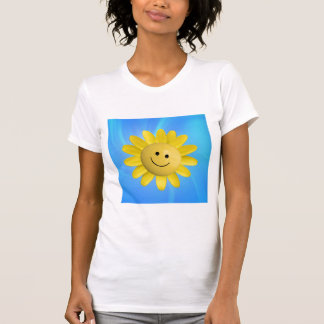 720227 LYCKLIG SUN FLOWER SMILIE ANSIKTE TECKNAD G T SHIRT