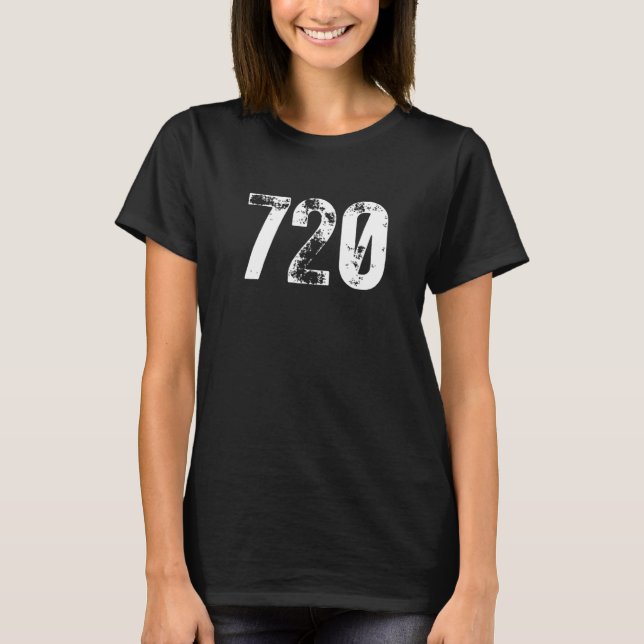 720 Områdeskod Denver CO mobil telefonområdeskod T Shirt (Framsida)