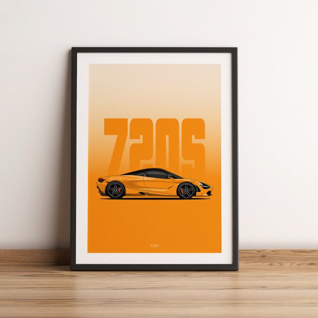 720-talssuperbil för orange poster (Skapare uppladdad)