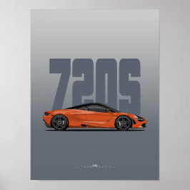 720S Supercar Poster - Azorernas Orange