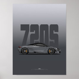 720S Supercar Poster - Storm Grått