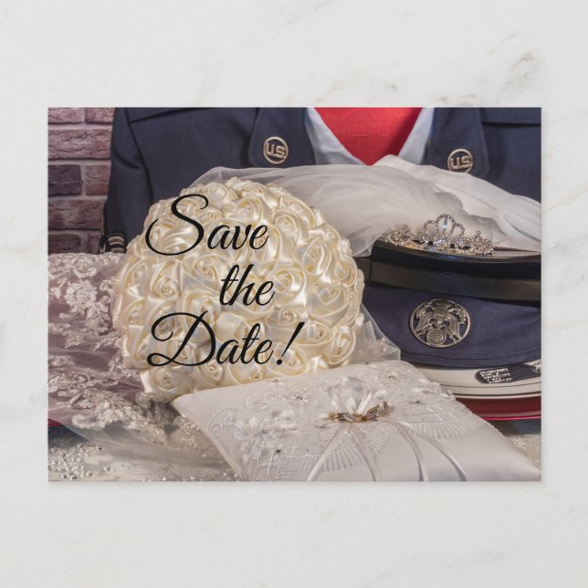 7263-militärt Bröllop Vykort (Framsida)