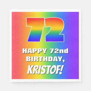 72:a födelsedag: färgfull, Roligt Rainbow Mönster Pappersservett