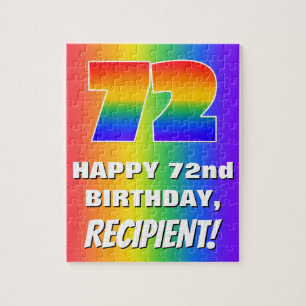 72:a födelsedag: färgfull, Roligt Rainbow Mönster Pussel