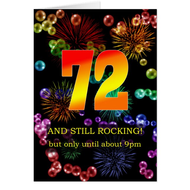 72:a födelsedag fortfarande hälsningskort (Framsidan)