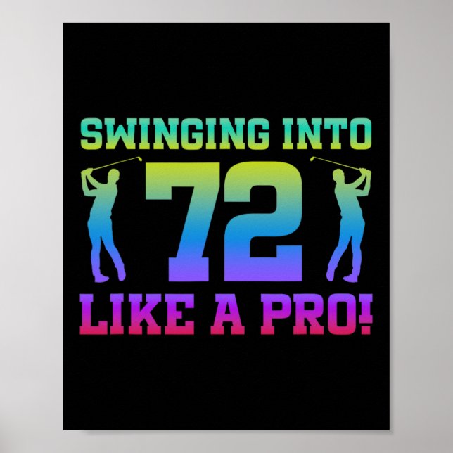 72:a födelsedag Golf 72-årig Golf Player-födelseda Poster (Framsidan)