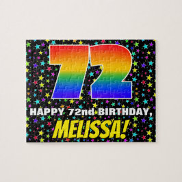 72:a födelsedag - Roligt, färgstark stjärna Fält M Pussel