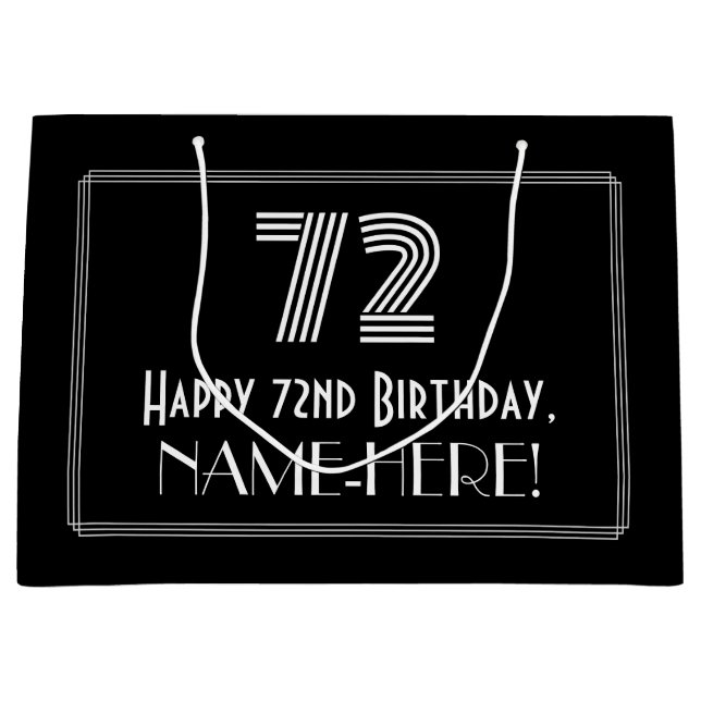 72:a födelsedagen - Art Deco Inspired Titta "72" o (Framsidan)