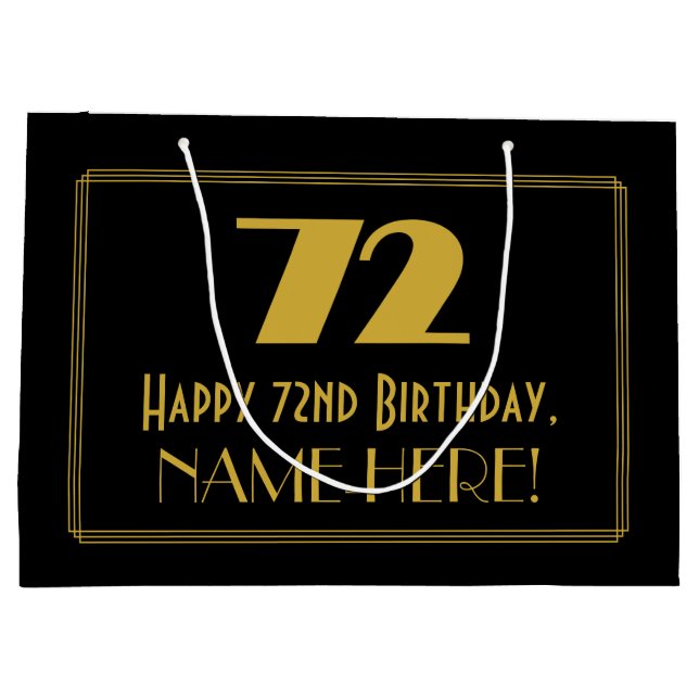 72:a födelsedagen - Art Deco Inspired Titta "72" o (Baksidan)