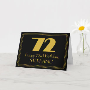 72:a födelsedagen: Art Deco Inspired Titta "72" oc Kort