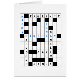 72:a födelsedagen, Crossword Puzzle Hälsningskort