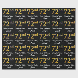 72:a födelsedagen: Elegant Luxurious Faux Guld Tit Presentpapper