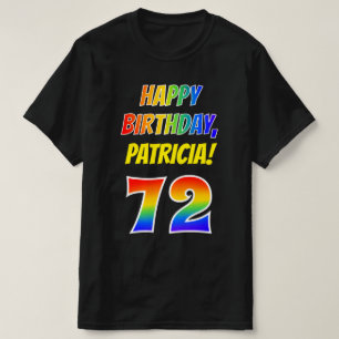 72:a födelsedagen - fetstil, Roligt, regnbåge 72, T Shirt