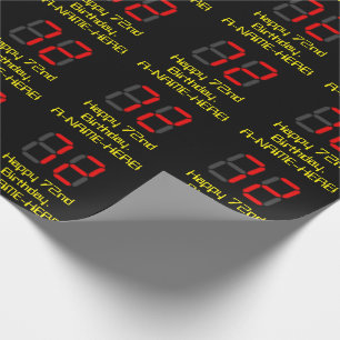 72:a födelsedagen: Red Digital Clock Stil "72" + N Presentpapper