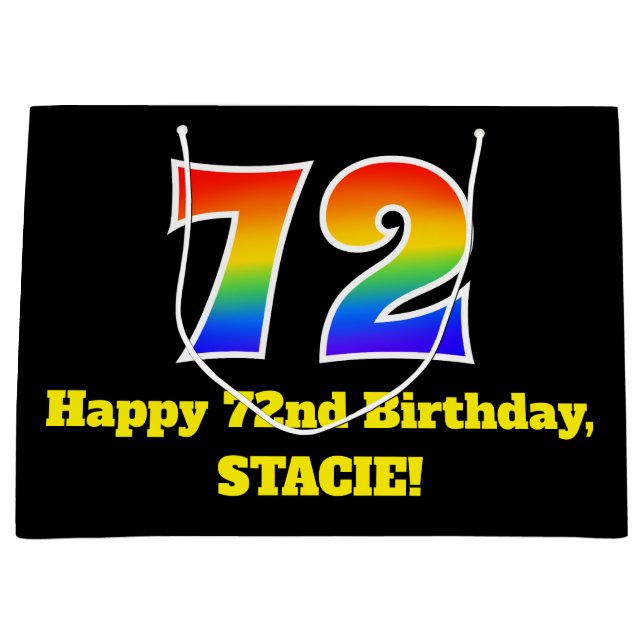 72:a födelsedagen ~ Roligt, färgstark, vibrant, re (Framsidan)