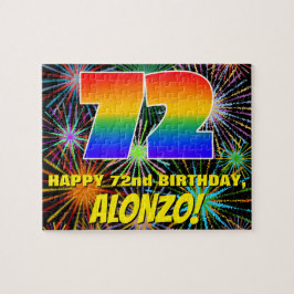 72:a födelsedagen: Roligt, färgstarka brinnande fy Pussel